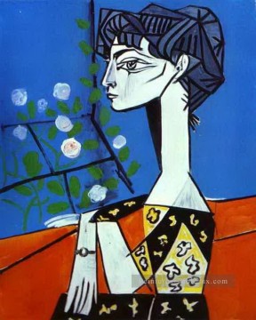  jacqueline - Jacqueline avec Fleurs 1954 Cubisme